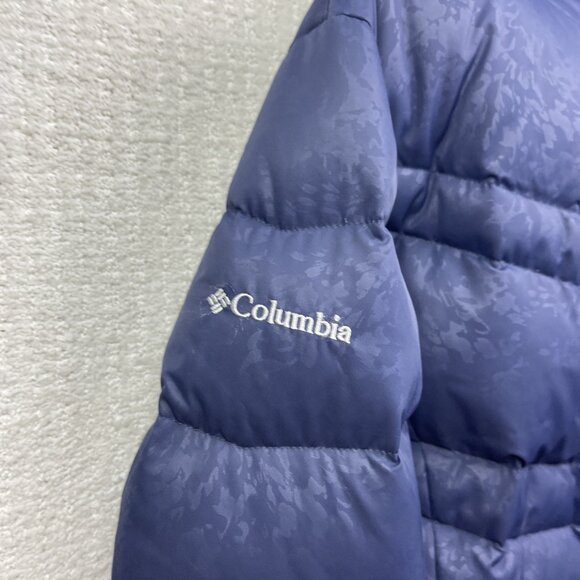 Columbia Catherine Creek Duck Down Feather Parka Jacket Wom Sz L Blue Floral AOP - Picture 11 of 14